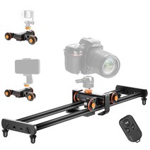 Neewer 카메라 슬라이더 80cm 알루미늄 합금 트럭 레일 3륜 무선 오토 드리카와 리모컨 포함 3단 조정 가능 DSLR 카메라 캠코더용 최대 내하중 3kg