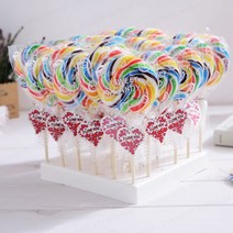 레인보우 롤리팝 막대 사탕 L 30개 발렌타인 화이트데이 선물 세트, 단품, 단품