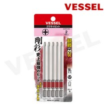 베셀 단두 고사이 다이하드강 십자 드릴 비트 세트 +2 X100mm (5입), 1개