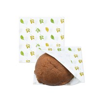 나뭇잎무늬(흰색) L자형 종이봉투 노루지 유산지 200매 토스트 샌드위치 베이킹, 15x15