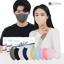 인디에어 유어핏 패션 새부리형 컬러 마스크 대형 M, 25개입, 1개, 바이올렛