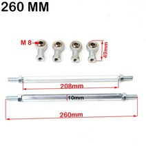 ATV 부품 1쌍 210/220/240/260/280/300/315mm 8mm 스티어링 타이로드 키트 볼 조인트 49cc 전기 미니 키즈, 03 빨간, [03] 빨간