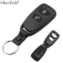 Okeytech-2 버튼 리모콘 자동차 키 셸 커버 고리 기아 엘란트라 투싼 소나타 산타페 카렌스 배터리 홀드, [01] For Hyundai