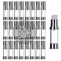 [50개묶음판매] 에어리스 실버캡 진공에센스 5ml 10ml 15ml 30ml 펌핑용기 휴대용 화장품 소분, 50개