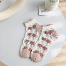 발가락 교정 양말 봄 여름 여성 달콤한 작은 꽃 곰 레이디 보트 일본 하라주쿠 얕은 입 투명 얇은, 1