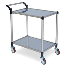 생담 서빙카트 다용도카트 2단 3단 대차 구르마 무소음바퀴 휴대용 운반구, 1개, 스테인리스 3단 대 회색바퀴