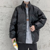 겨울 면 패딩 남성 인 홍콩 스타일 트렌드 느슨한 pu 가죽 다운 재킷 스탠드 칼라 두꺼운