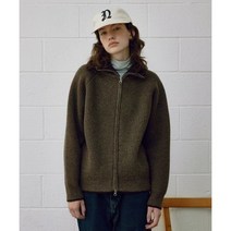 KNITLY Women 울코튼 라인 리브드 집업_Choco brown P00000UC