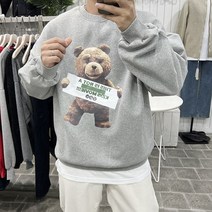 남자 귀요미 테디베어 오버핏맨투맨