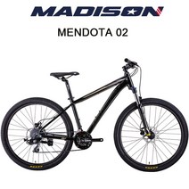 (완조립) 2022 매디슨바이크 멘도타02 27.5인치 24단 유압디스크 브레이크 알루미늄 MTB 자전거, 16인치/블레이즈 블랙