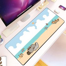 롤 게이밍 장패드 귀여운 만화 Gudetama 마우스 패드 HD 프린팅 컴퓨터 게이머 가장자리 잠금 미끄럼 방지, 03 A14_01 900x300x2mm