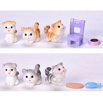 미스토토 테라리움 재료 통통한 아기 고양이 미니어처 동물 피규어, P1083_1.앉아있는 옐로우 고양이 1P