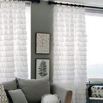 펀칭 인테리어 암막 진열창 샤커튼 2중 패브릭 레이스커튼