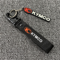 KYMCO 열쇠고리 키체인 펜던트, 1.검정열쇠고리+빨강펜던트