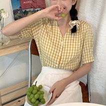 로베 포인트 깅엄 블라우스_d