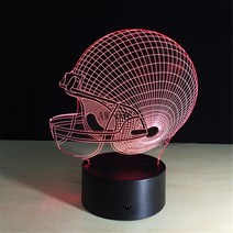 미식축구헬멧 성인 마스크 보호장비 헬멧 미국 축구 스포츠 모자 스타 3D 램프 팀 로고 사용자 정의 만든 여러 가지 빛깔의 용암 LED 조명 밤 Luminaria AW-046, [02] With A Controller, [01] 7 Colors  AW-046
