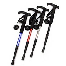 스프링 내장 안전 충격 흡수 등산 필수품 스틱 _ 239859EA, 일자스틱_블랙