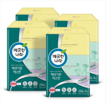 깨끗한나라 허브가든 쟈스민 각티슈 미용티슈 250매 3입 x 4팩