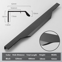 교체 문 손잡이 방 폴딩도어 고리 현관 히든 1Pc 알루미늄 숨겨진 된 문 손잡이 부엌 찬장 현대 캐비닛 옷, 03 Black-400mm, 03 Black-400mm