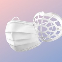 숨쉬기편한 국산 마스크가드 마스크뽕 실리콘마스크가드 이너 지지대 일체형고정핀, 투명