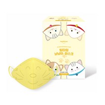 힐타임 냥냥이 마스크 소형 옐로우 1매입 새부리형