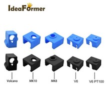 3D 프린터 부품 3D 프린터 V6/MK7 MK8 MK9/MK10/Volnaco 실리콘 양말 히터 블록 핫 엔드 열 블록 용 실리, 01 Volcano_02 Black
