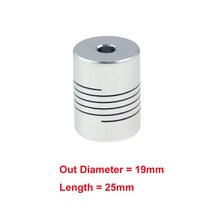 D19L25 5x8mm Aluminium CNC Motor Jaw Shaft Coupler To Flexible Coupling OD 19x25mm 3/4/5/6/6.35/7/8/, 15 8x8