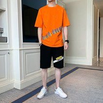 남성캐쥬얼반팔티 t셔츠 여름옷 운동 남성의류 반바지 별이총총한하늘 한세트 코디 트렌드 2522207497