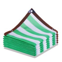햇빛 가리 HDPE 스트라이프 그늘 그물 안티 uv 음영 90% 식물 홈 테라스 발코니 개인 정보 보호 커버 안전 울타리 캐노피 가든 네트, [06] 3x4m, [01] Green and white