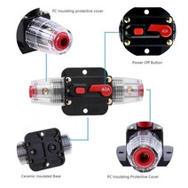 100A 80A 60A 50A 40A 30A 20A 12V / 24V 48V DC 재설정 가능 회로 차단기 태양 광전지 커넥터용 보험, 03 40A