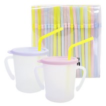 new매직빨대컵 2개 +일회용빨대200p / 간편세척 국민빨대컵, 퍼플+핑크