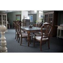 [벨라지오퍼니쳐] Hillsdale Furniture 힐스데일 미국 엔틱 원목 식탁세트 6인용 8인용 4860, 식탁 유리 추가 (8인용)