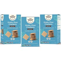 Greater Goods 스낵ing Co. 바다 소금 크래커 비건 팔레오 프렌들리 소량의 아몬드 가루 구운 스낵 3팩