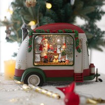 파이브러리 캠핑산타 교회선물 성탄 크리스마스 LED 스노우볼 오르골 워터볼 무드등