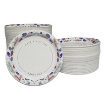 친환경 종이접시 중 20cm x 120매 x 2팩 국내산 무형광 천연펄프 두터운 두께