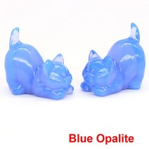 30mm 미니 고양이 천연석 조각 크리스탈 동상 레이키 보석 공예 인테리어 장식품 선물, F