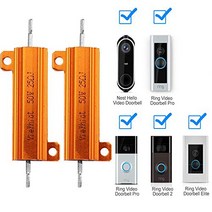 YiePhiot 2PCS 50W 25 Ohm Resistor Aluminum Case Wirewound Chassis Mounted -for Ring Doorbell Nest H, 1