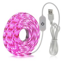 조립식비닐하우스 식물에 대 한 usb phytolamps 5 v led 성장 빛 스트립 2835 칩 05m 1m 2m 수경 온실 묘목 성장을위한 phyto 테이프를 주도, Touch Switch+1M+Waterproof