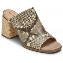 Rockport 여성 슬라이드 에스파드리유 웨지 샌달 TAN Multi 8.5 슬라이드