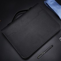 큰파일 계약 그림 칼라 a4 padfolio 캐비닛 폴더 고급 바인더 홀더 링 관리자 서류 가방 지퍼 비즈니스 용품, 검은색
