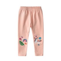 화이트블루 VIKITA 여아용 레인보우 스키니 코튼 레깅스 바지 탄성 만화 바지 레깅스 바지