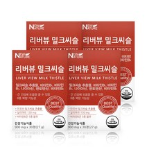 뉴네이처 리버뷰 밀크씨슬 6종 복합 기능성 간영양제 30정 밀크시슬, 4개