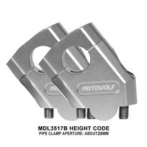 3색 오토바이 핸들 바 라이저 마운트 클램프 혼다 BMW R1200GS 야마하 MT07 용 범용 28mm, 28mm Silver