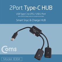 스마트폰 OTG 케이블Y형 USB 3.1 Type C to 2포트 USB
