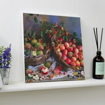 아트박스/꾸밈 bc128-캔버스액자30x30_그림같은과일정물화, 1.그린