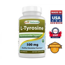 Best Naturals L 티로신 신경전달물질 도파민영양제 500mg 180캡슐, 1mg, 2개