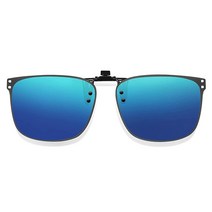 ARCAMOY 클립 온 선글라스 오버 처방 안경 편광 눈부심 방지 플립 업 자외선 차단 남성 여성용 아이스 블루