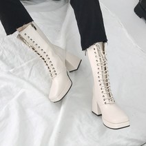 다라 레이스업 미들부츠 신발 구두 롱부츠
