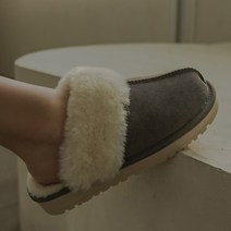 슈벅 가죽 양모 모카신 털블로퍼 여자 겨울슬리퍼 양털 윈터슬리퍼 털실내화 3cm