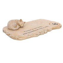 고양이 기념물 애완 동물 무덤 마커 동상 정원 돌 묘비 돌 개 묘비 비석 선물 기념품 동정 상실, 연한 갈색